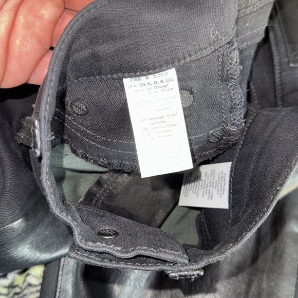 rag & bone jeans black supple lamb leather front mid rise skinny like new sz 25 - Picture 6 of 8